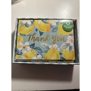 Thank You Cards 16 Clementine Paper Inc New Recycled Paper Lemons Green Floral